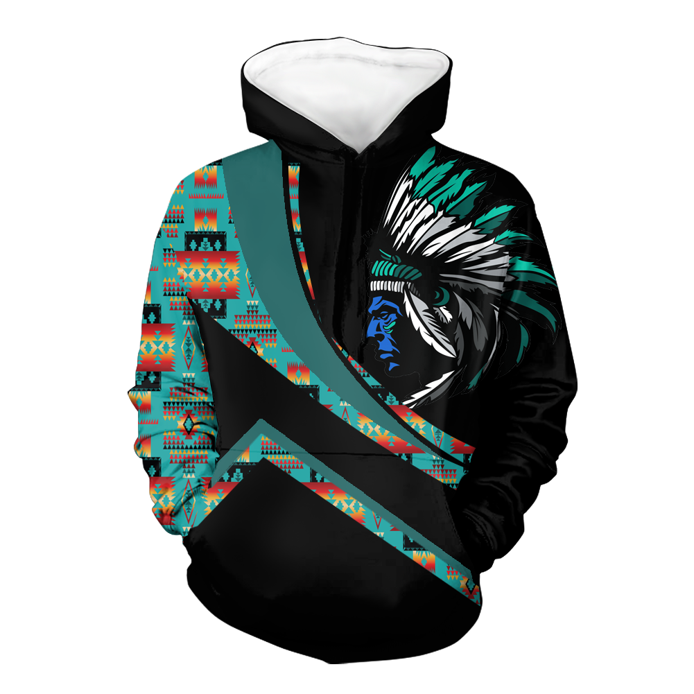 Powwow StoreHD001026 Pattern Native Pride 3D Hoodie