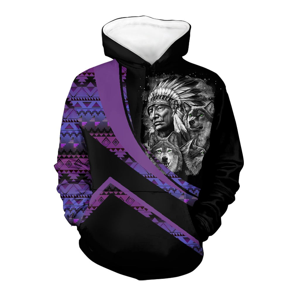 Powwow StoreHD001028 Pattern Native Pride 3D Hoodie