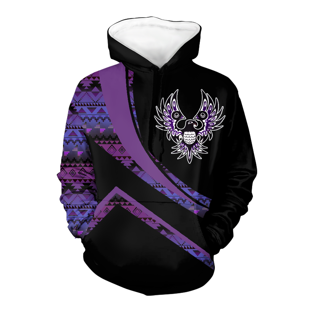 Powwow StoreHD001030 Pattern Native Pride 3D Hoodie