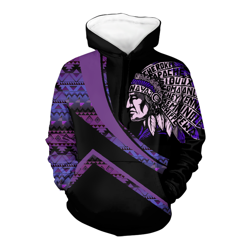 Powwow StoreHD001035 Pattern Native Pride 3D Hoodie