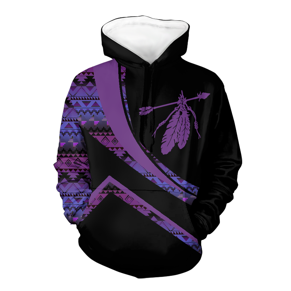 Powwow StoreHD001031 Pattern Native Pride 3D Hoodie