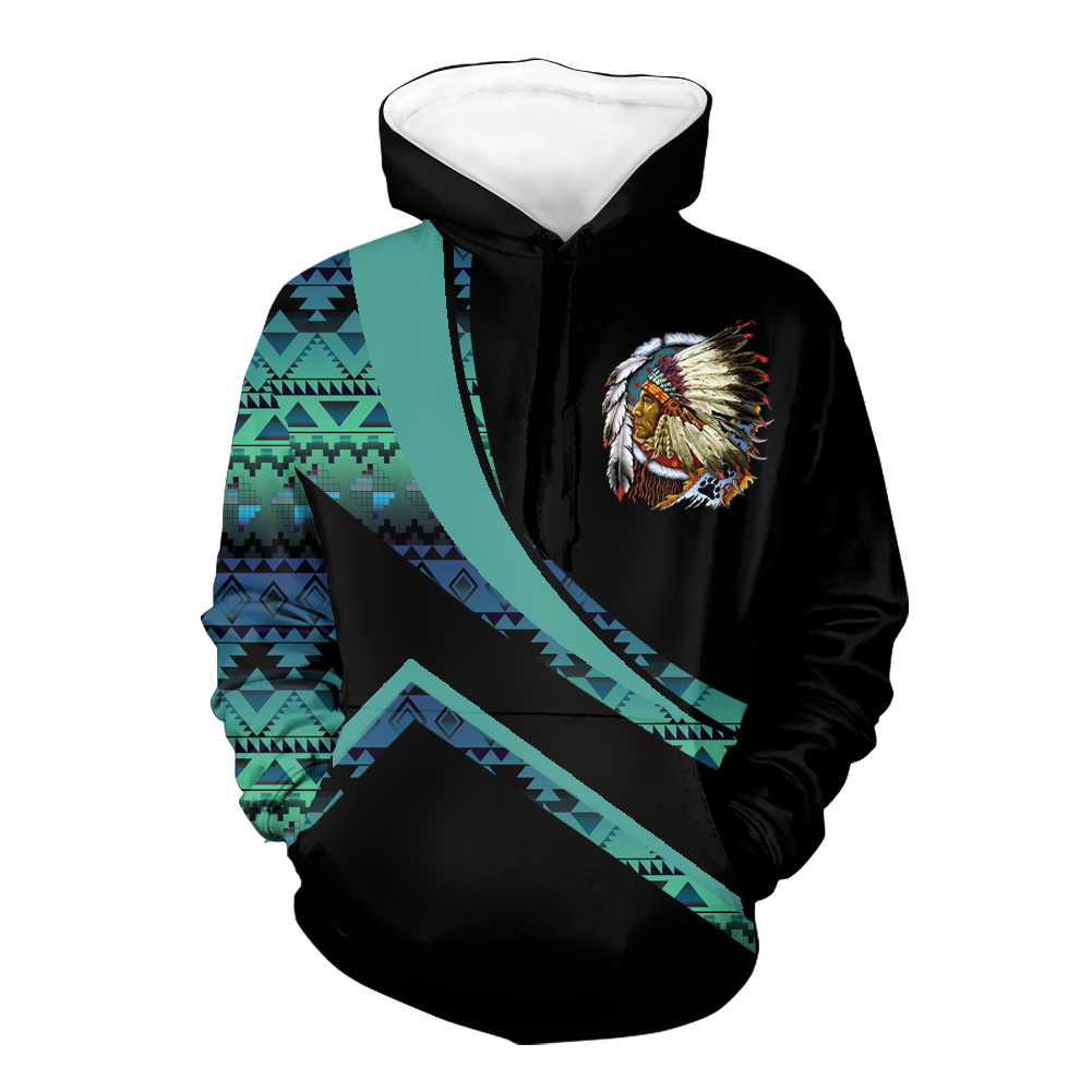 Powwow StoreHD001032 Pattern Native Pride 3D Hoodie