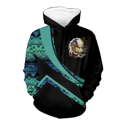 Powwow StoreHD001032 Pattern Native Pride 3D Hoodie