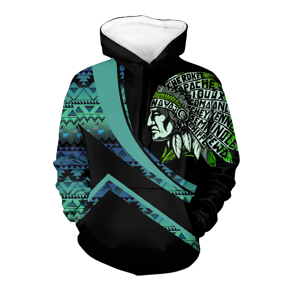 Powwow StoreHD001034 Pattern Native Pride 3D Hoodie