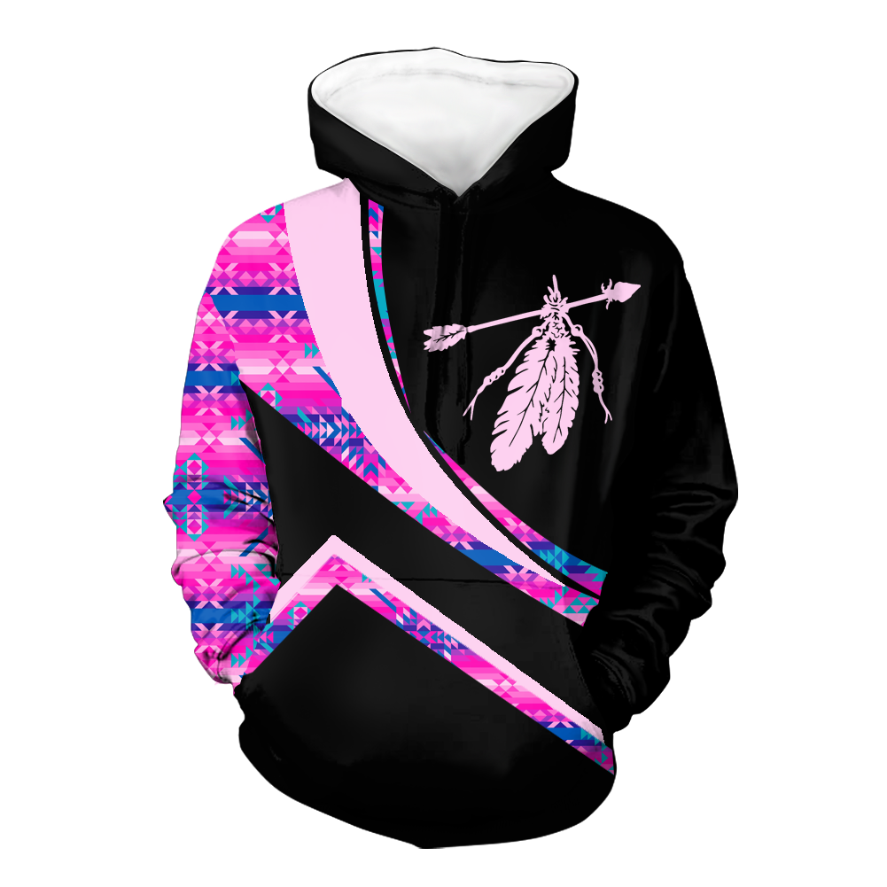 Powwow StoreHD001041 Pattern Native Pride 3D Hoodie