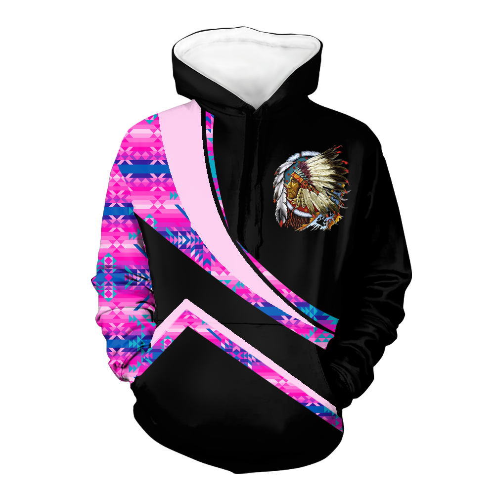 Powwow StoreHD001042 Pattern Native Pride 3D Hoodie