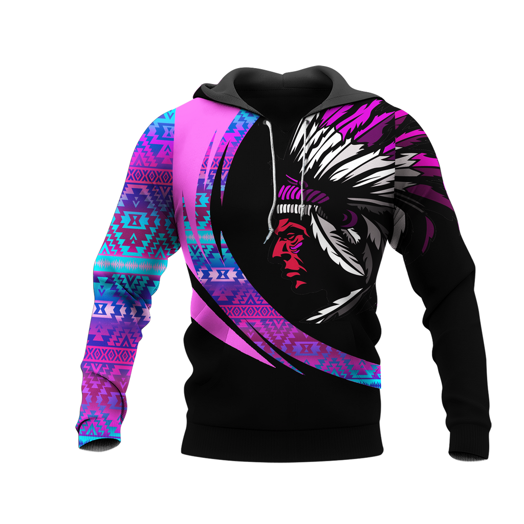 Powwow StoreHD001054 Pattern Native Pride 3D Hoodie