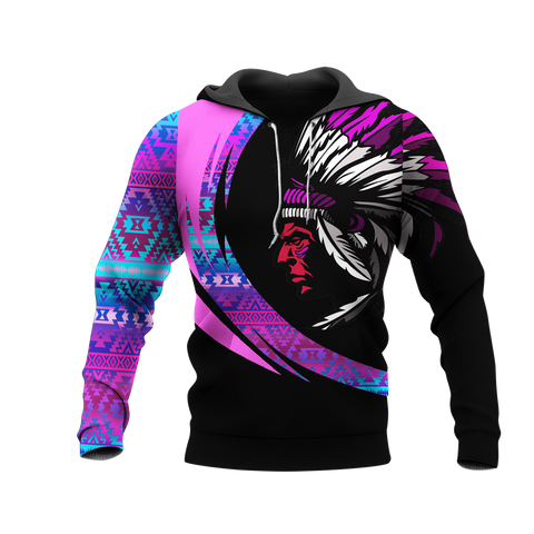 Powwow StoreHD001054 Pattern Native Pride 3D Hoodie