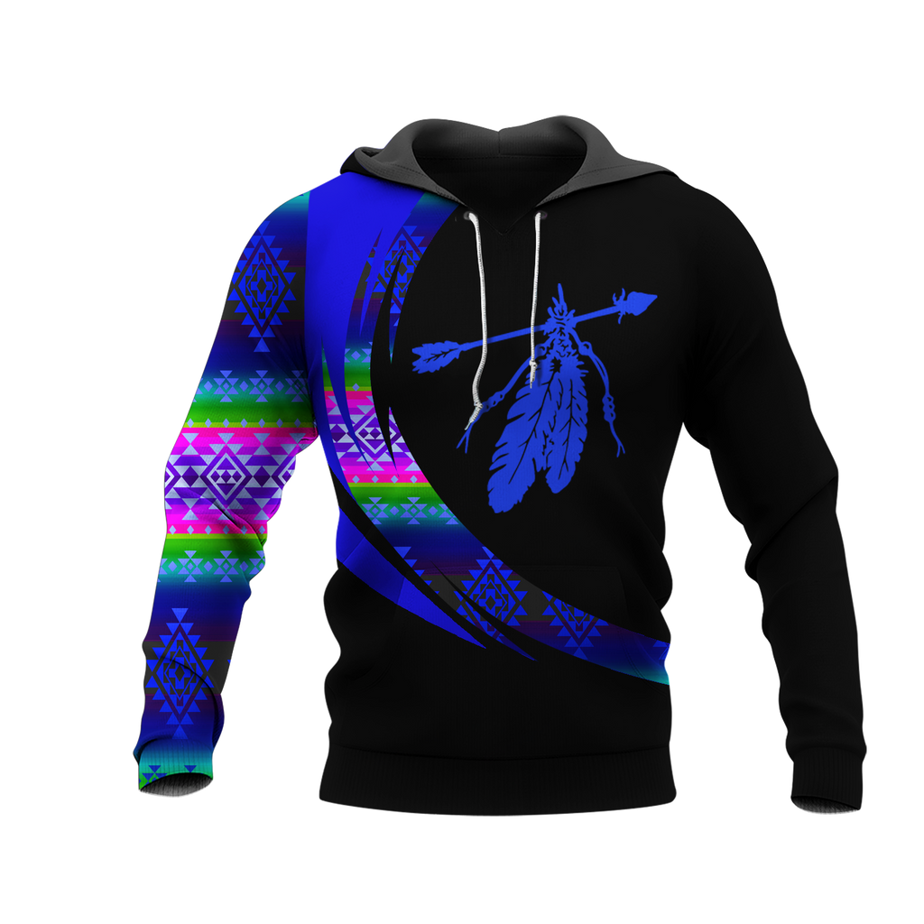 Powwow StoreHD001085 Pattern Native Pride 3D Hoodie