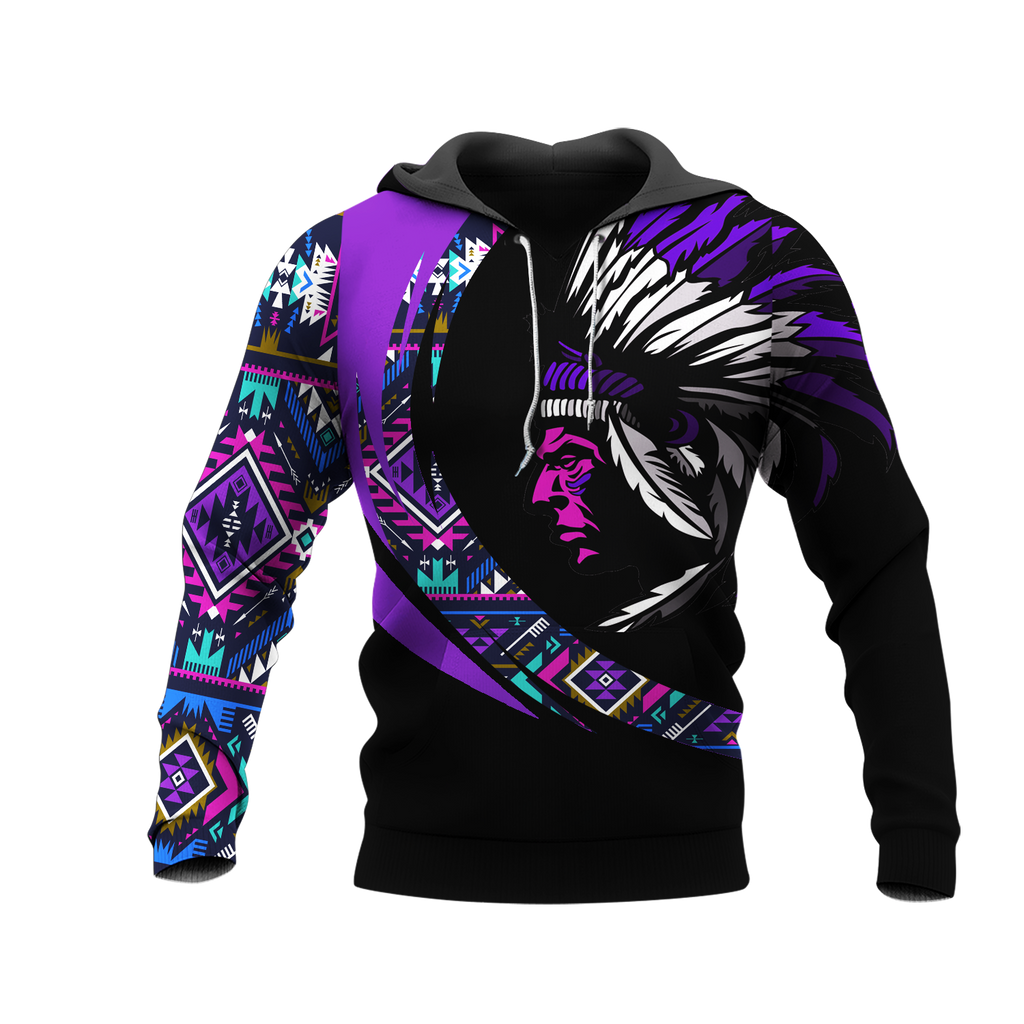 Powwow StoreHD001074 Pattern Native Pride 3D Hoodie