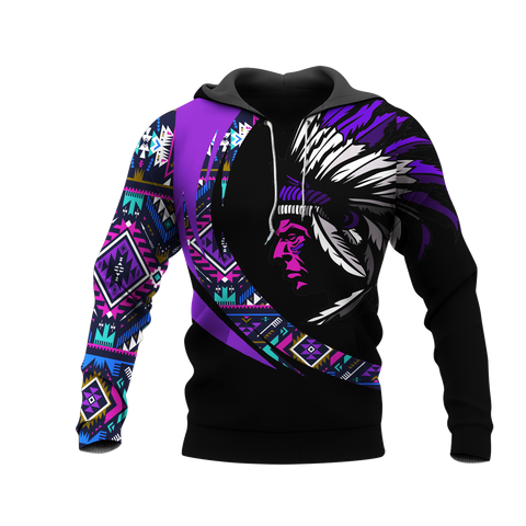 Powwow StoreHD001074 Pattern Native Pride 3D Hoodie