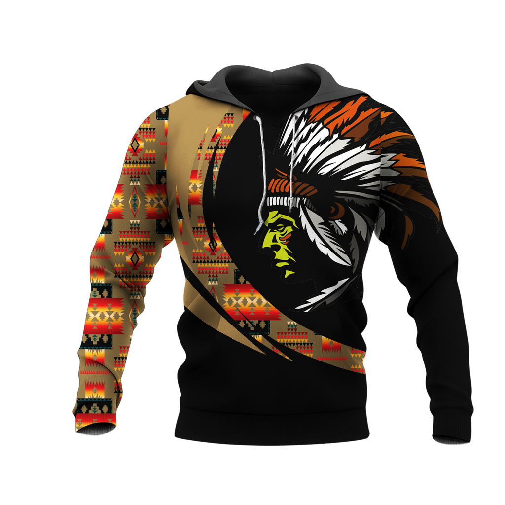 Powwow StoreHD001070 Pattern Native Pride 3D Hoodie