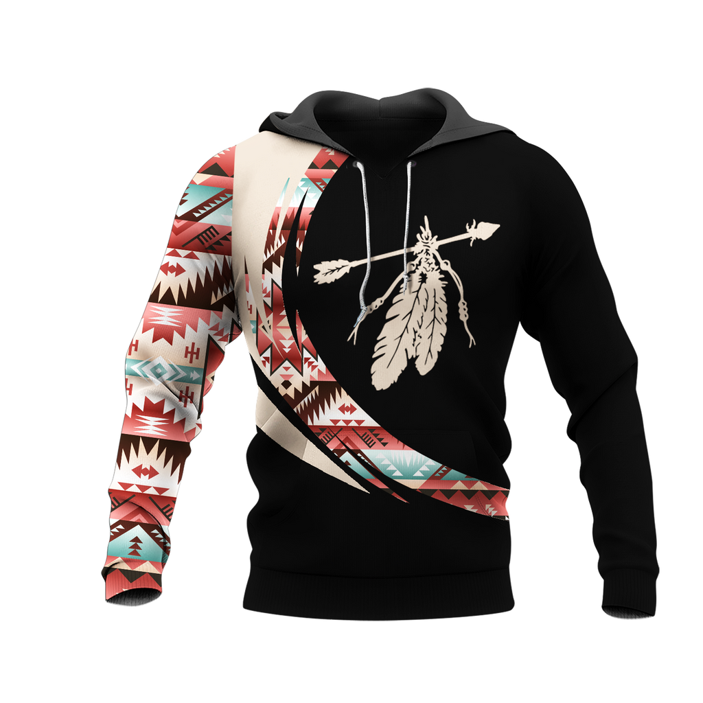 Powwow StoreHD001063 Pattern Native Pride 3D Hoodie