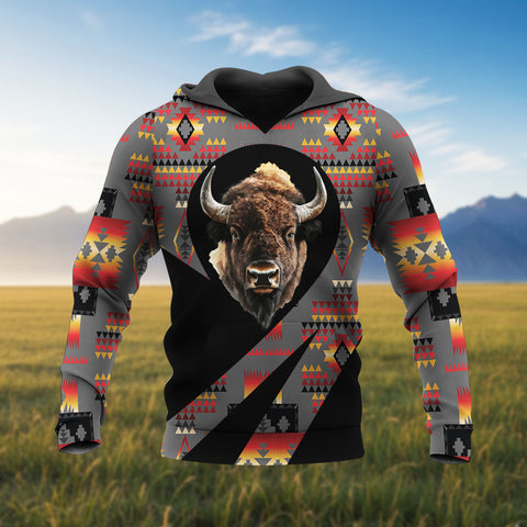 HD260114M06 Bison Native American Pride 3D Hoodie