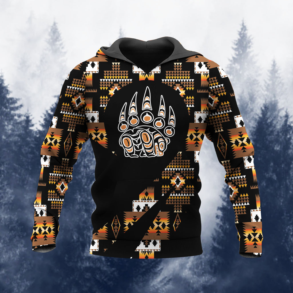HD260114M08 Bear Claws Native American Pride 3D Hoodie