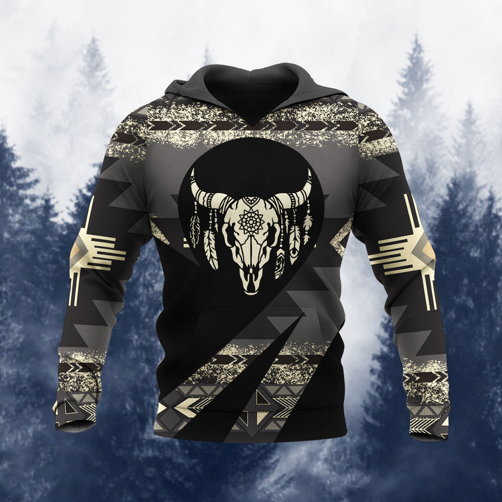 HD260114M11 Bison Native American Pride 3D Hoodie