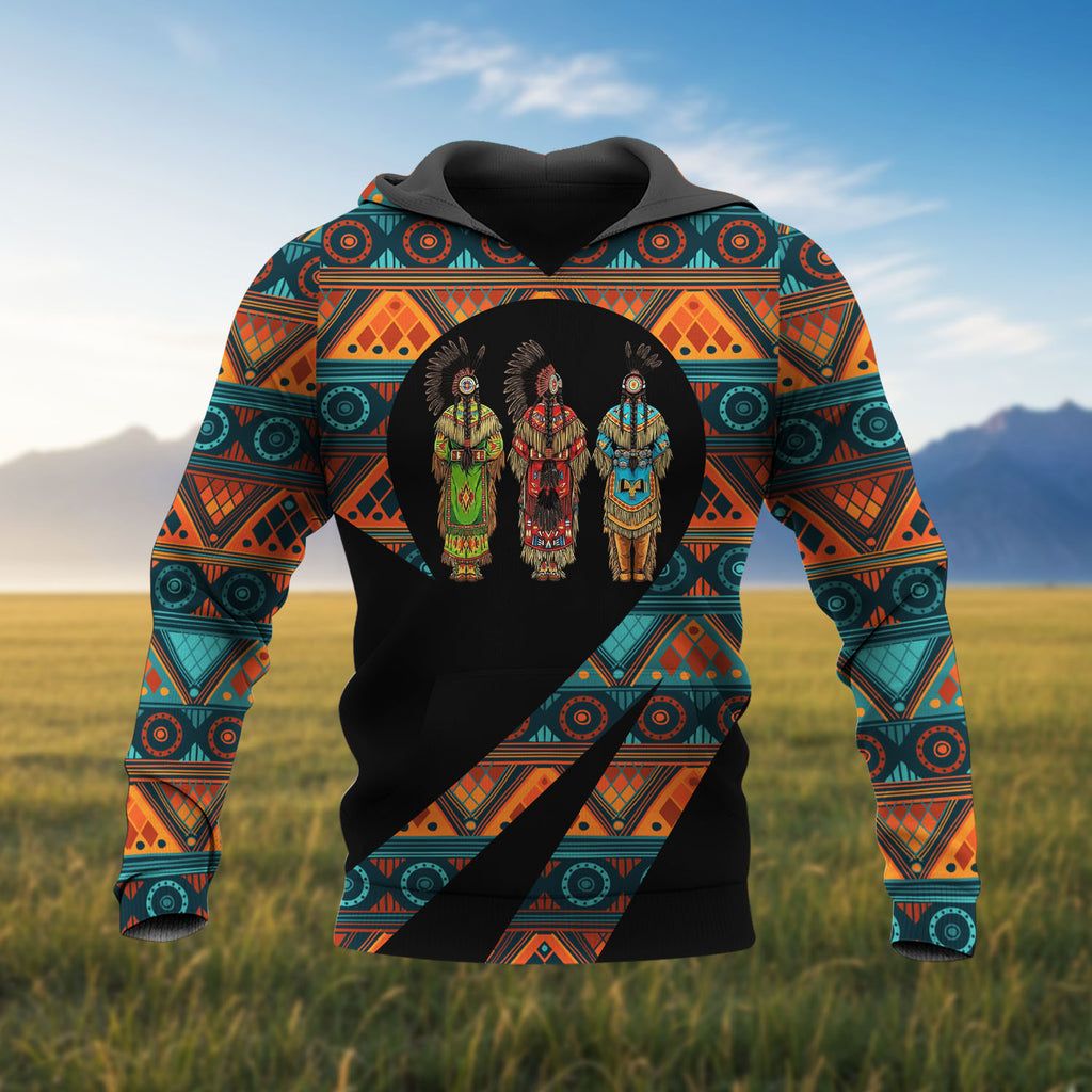 HD260114M16 Chief Native American Pride 3D Hoodie