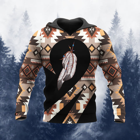 HD260114M18 Feather Native American Pride 3D Hoodie