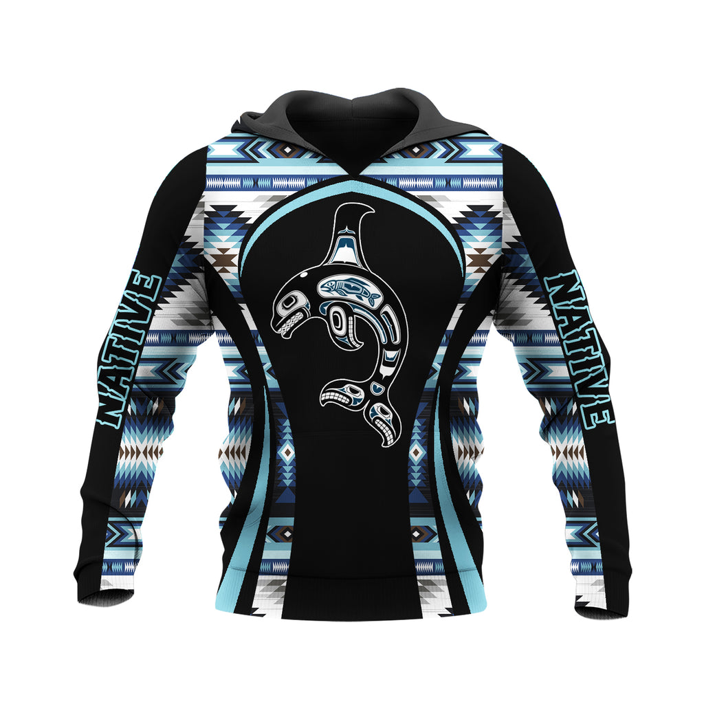 HD250115M07 Dolphin Native American Pride 3D Hoodie