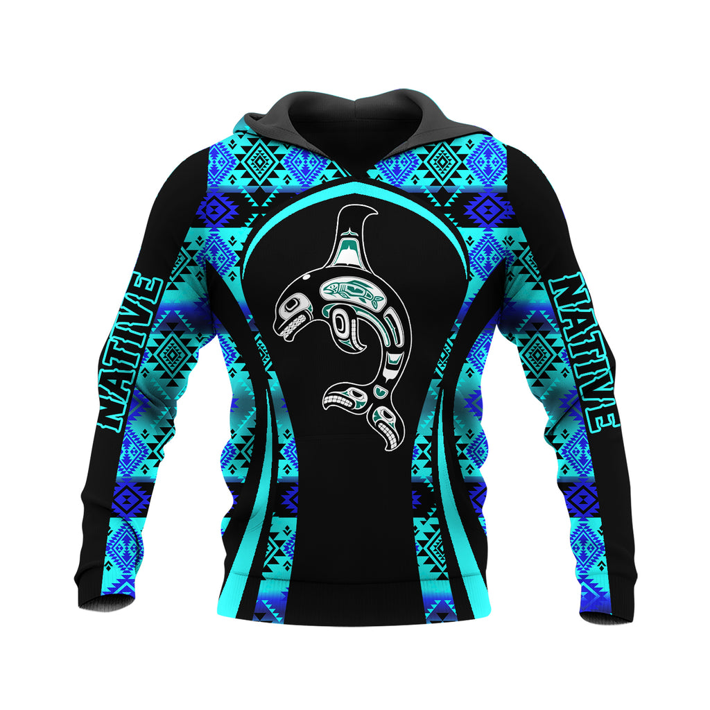 HD250115M08 Dolphin Native American Pride 3D Hoodie