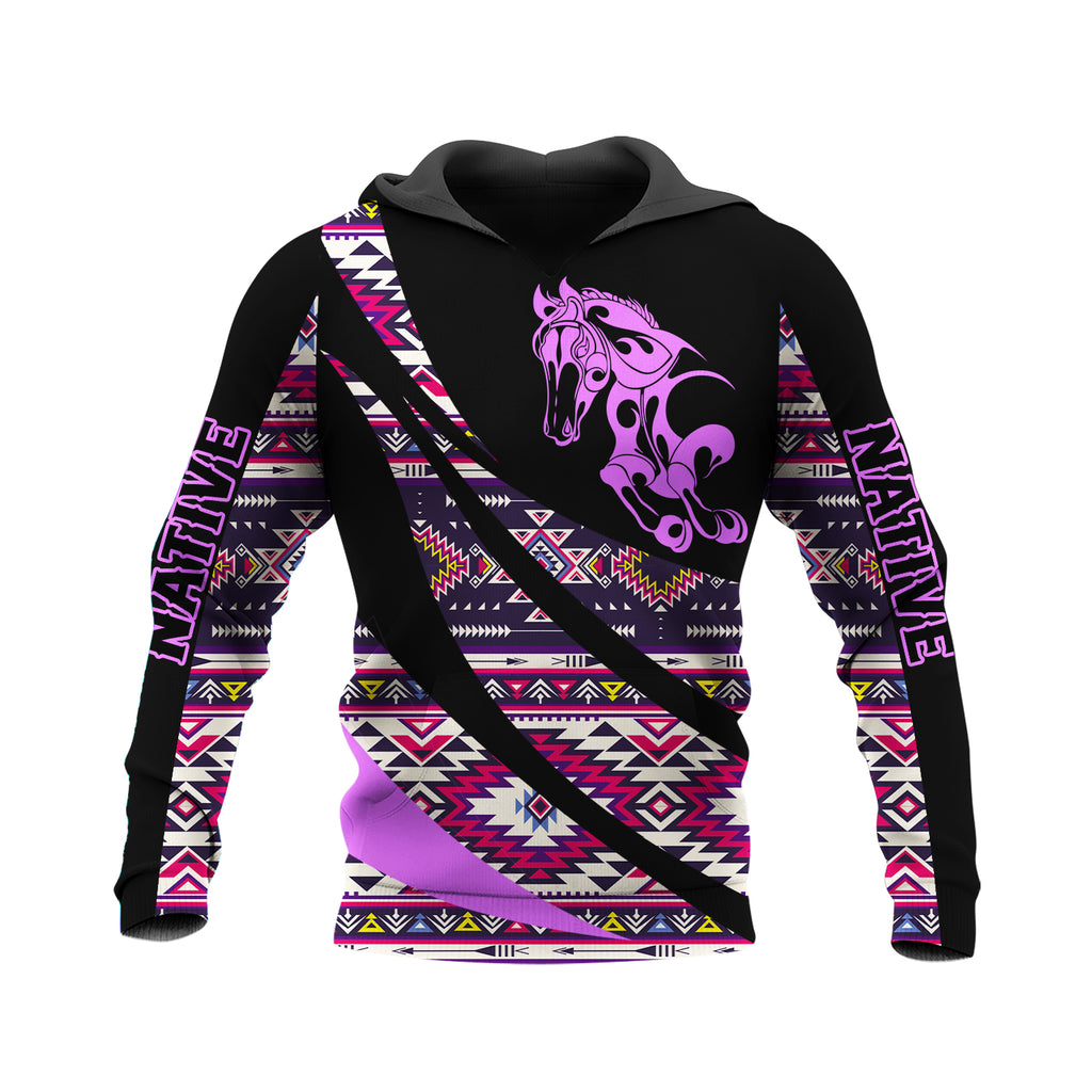 HD250116M05 Horse Native American Pride 3D Hoodie