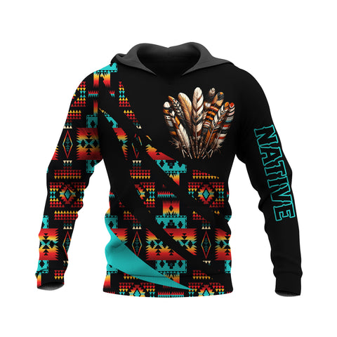 HD250116M09 Southwest Feather Native American Pride 3D Hoodie