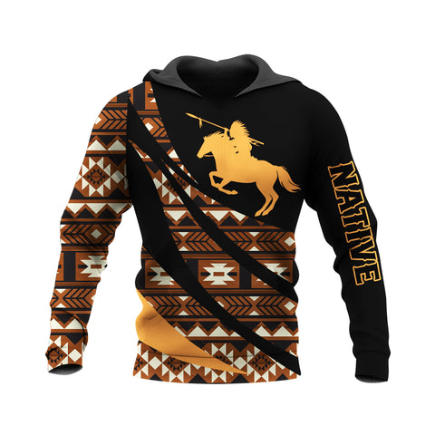 HD250116M12 Brave Warrior Native American Pride 3D Hoodie