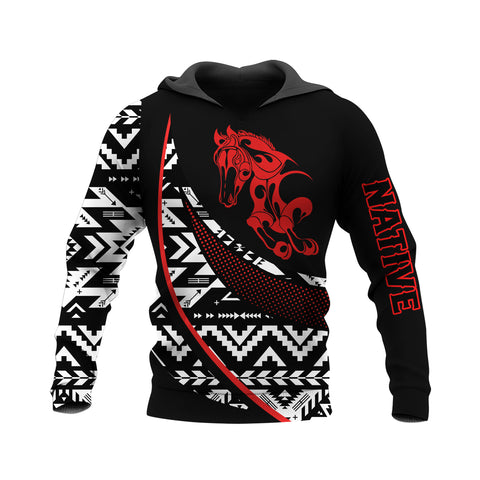 HD250117M02 Red Horse Native American Pride 3D Hoodie