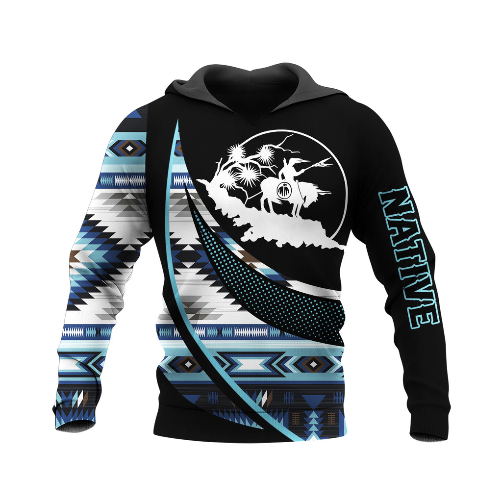 HD250117M05 White Brave Warrior Native American Pride 3D Hoodie