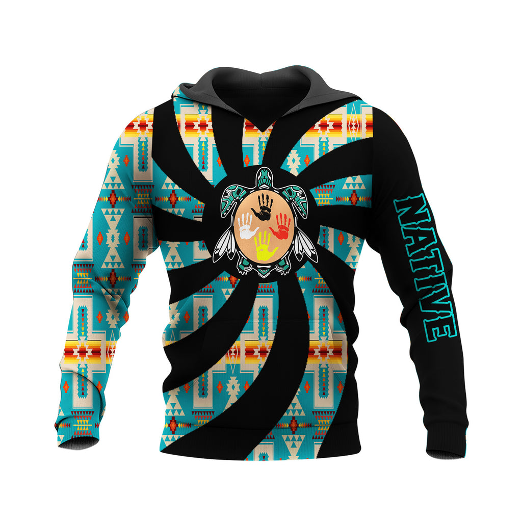 HD250120M02 Turtle Native American Pride 3D Hoodie