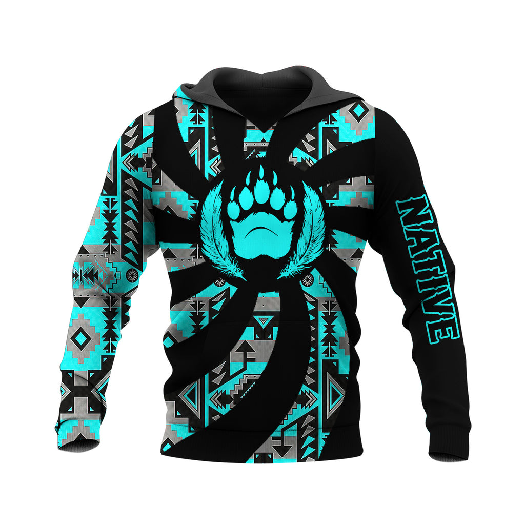 HD250120M10 Bear Feather Native American Pride 3D Hoodie