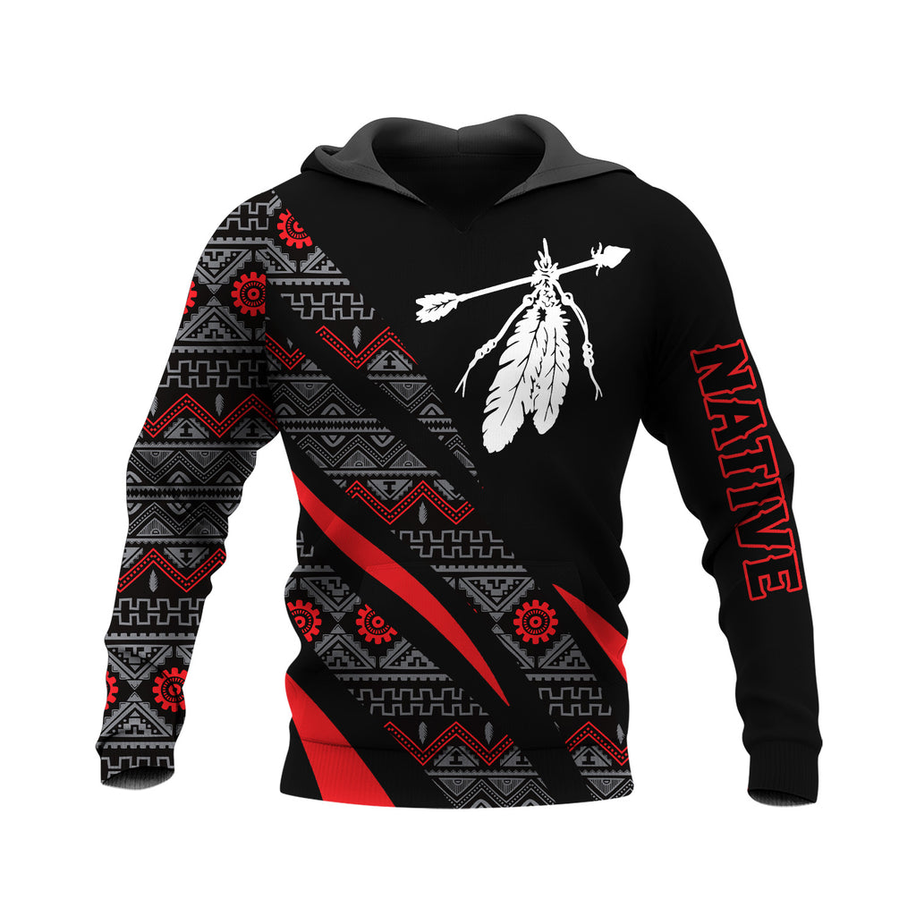 HD250121M03 Feather Native American Pride 3D Hoodie