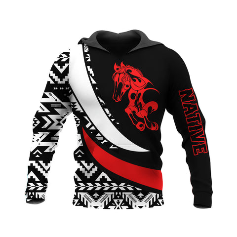 HD250122M07 Horse Native American Pride 3D Hoodie