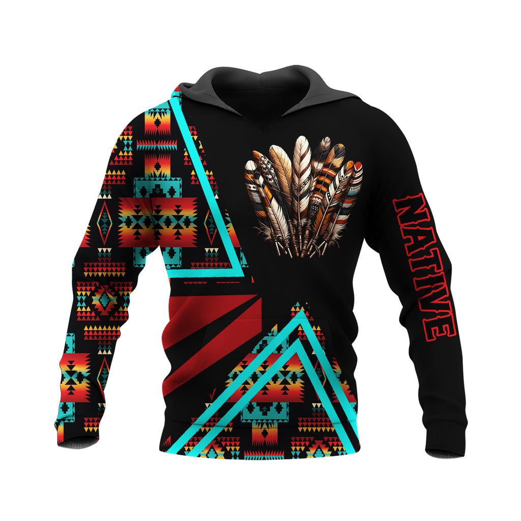 HD250123M08 Feather Native American Pride 3D Hoodie