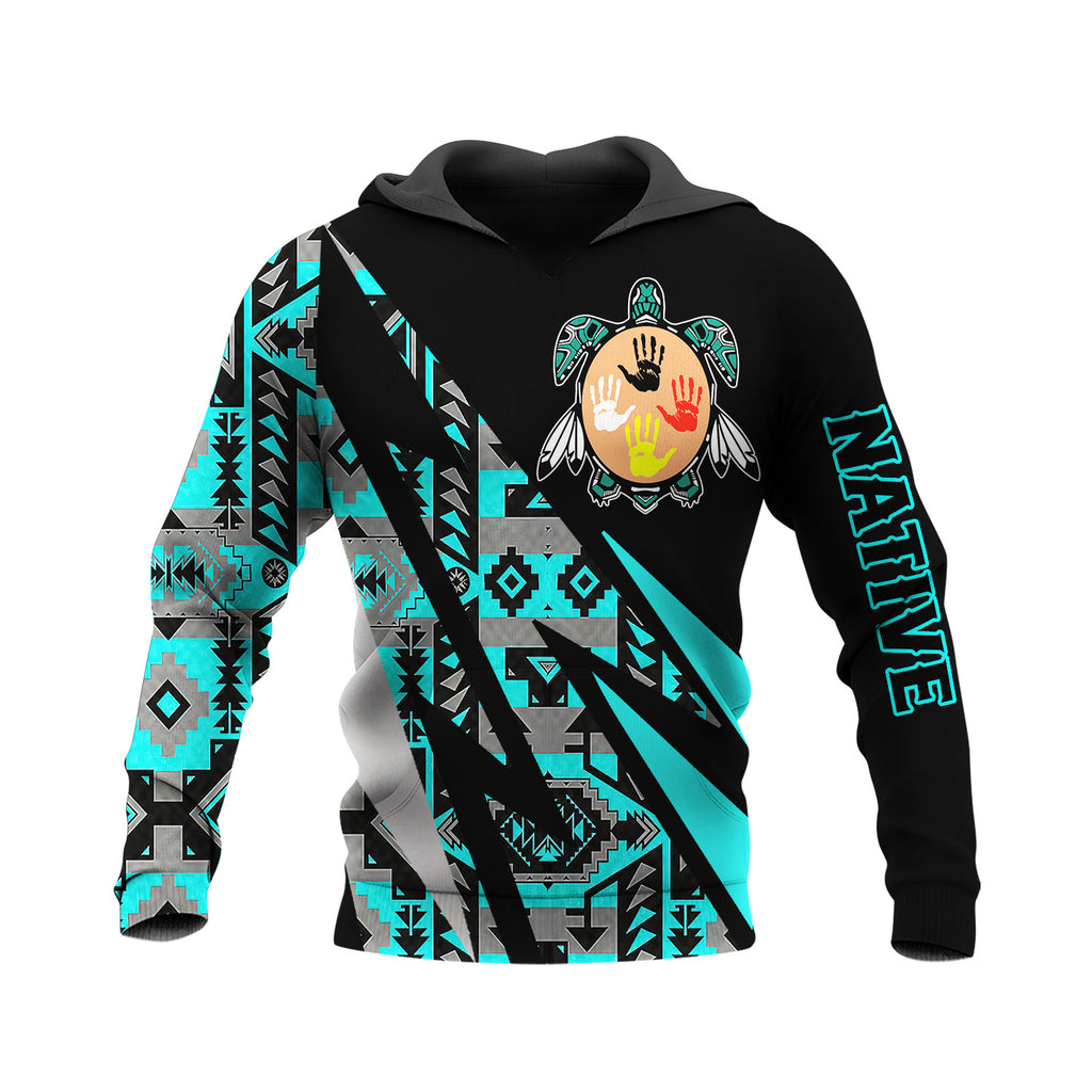 HD250124M08 Turtle Native American Pride 3D Hoodie