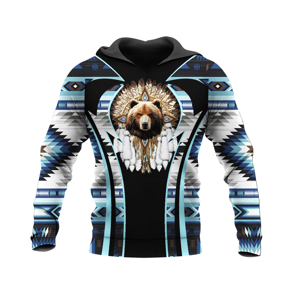 HD250203M06 Bear Chief Native American Pride 3D Hoodie