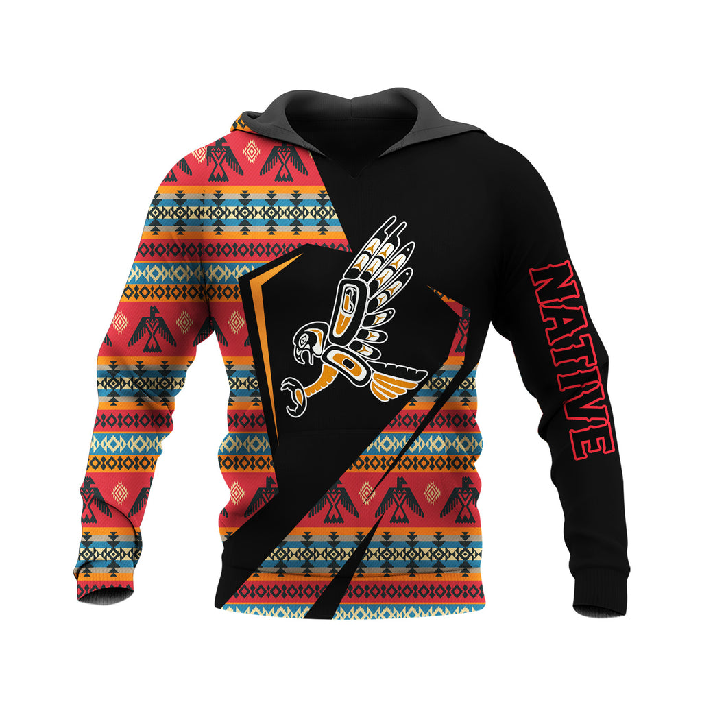 HD250204M08 Flying Thunderbird Native American Pride 3D Hoodie