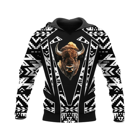 HD250205M04 Bison Head Native American Pride 3D Hoodie