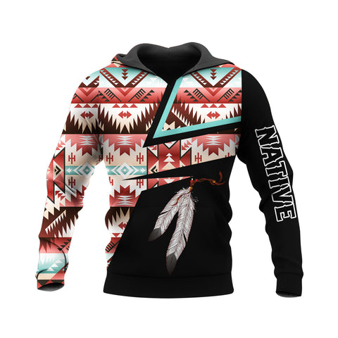 HD250206M02 Feather Native American Pride 3D Hoodie