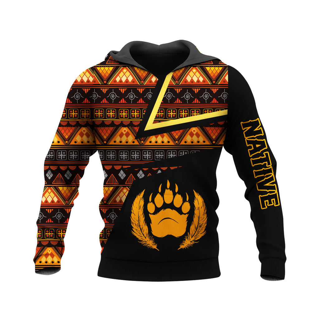 HD250206M03 Bear Paw Native American Pride 3D Hoodie