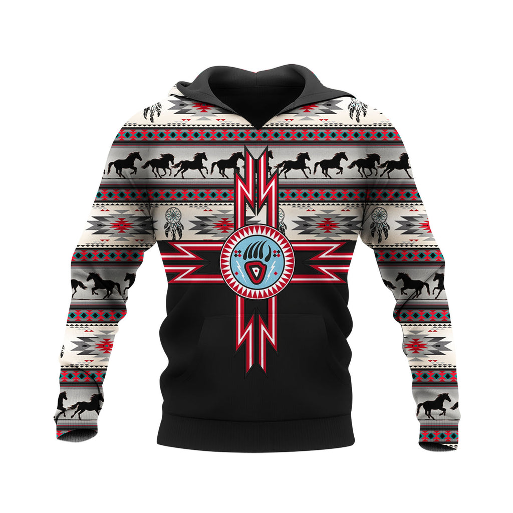 HD250424M15 Red Bear Paw Native American Pride 3D Hoodie
