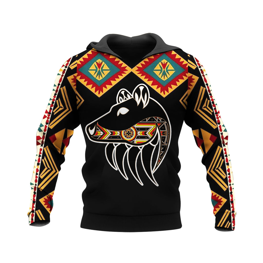 HD250424M18 Bear Paw Native American Pride 3D Hoodie