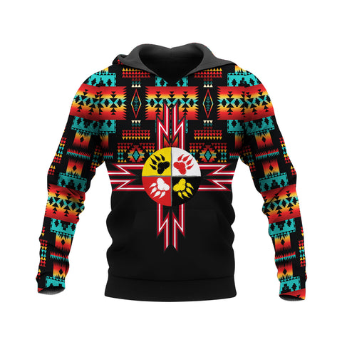 HD250522M04 Medicine Wheel Bear Paw Native American Pride 3D Hoodie