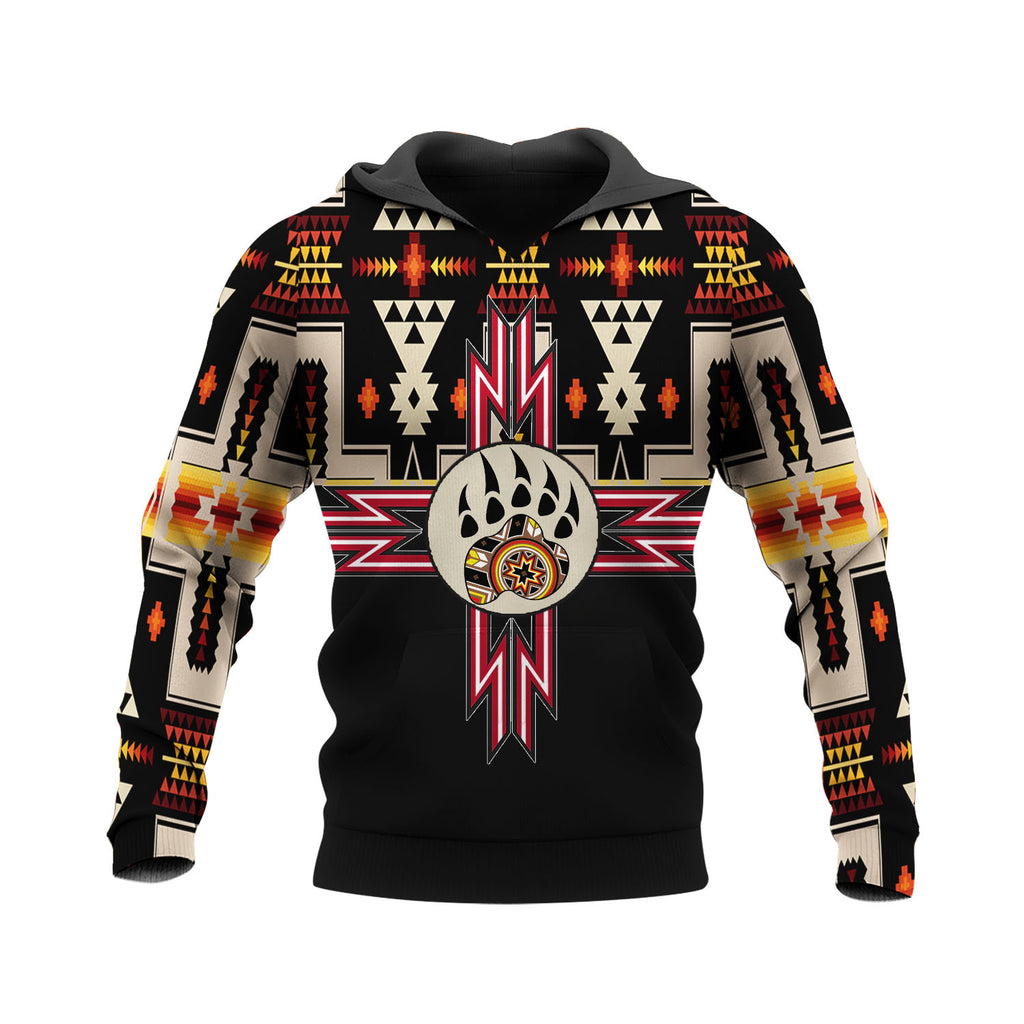 HD250522M09 Bear Paw Native American Pride 3D Hoodie