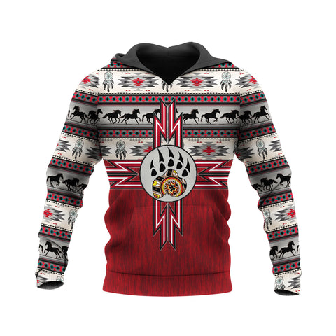 HD250522M12 Bear Paw Native American Pride 3D Hoodie