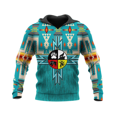HD250522M15 Medicine Wheel Animals Native American Pride 3D Hoodie