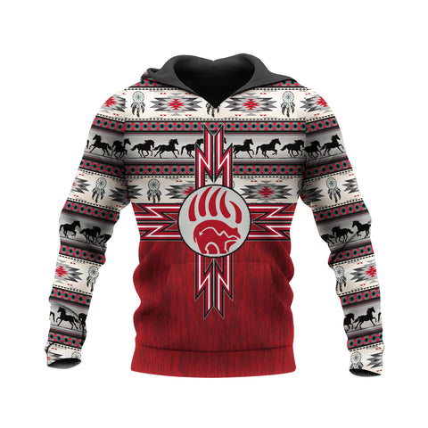 HD250522M16 Bear Paw Native American Pride 3D Hoodie