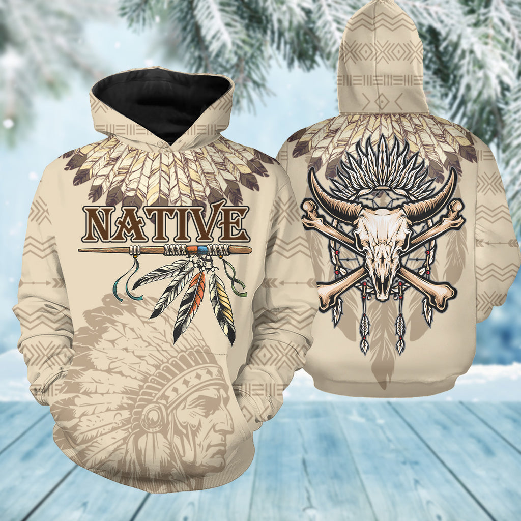 HD250919M02 Chief Bison Native American 3D Hoodie