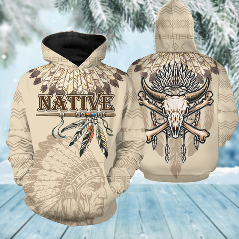 HD250919M02 Chief Bison Native American 3D Hoodie
