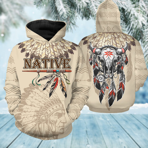 HD250919M03 Chief Bison Native American 3D Hoodie